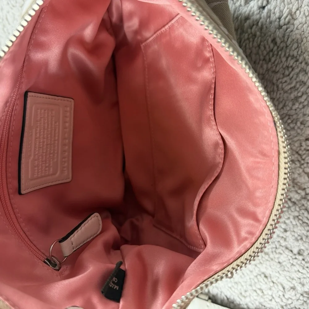 COACH Kristin Op Art Signature East West Crossbody Purse F22302 Convertible EUC